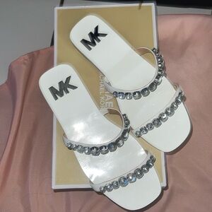 NEW Michael Kors Jessa Flat Sandal White Size 7